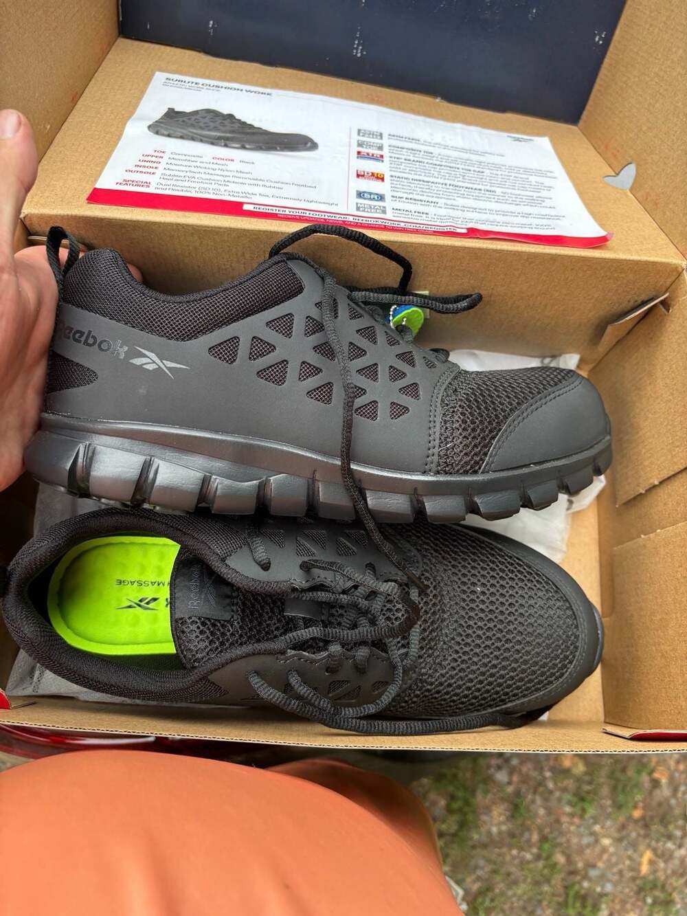 Reebok Sublite Cushion Work RB4039 Composite Toe Athletic Shoes Men’s Size 9 - Picture 9 of 11